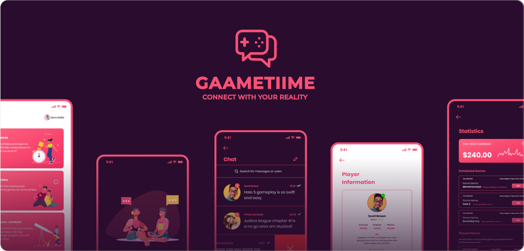 Gametime Free Figma Gaming App